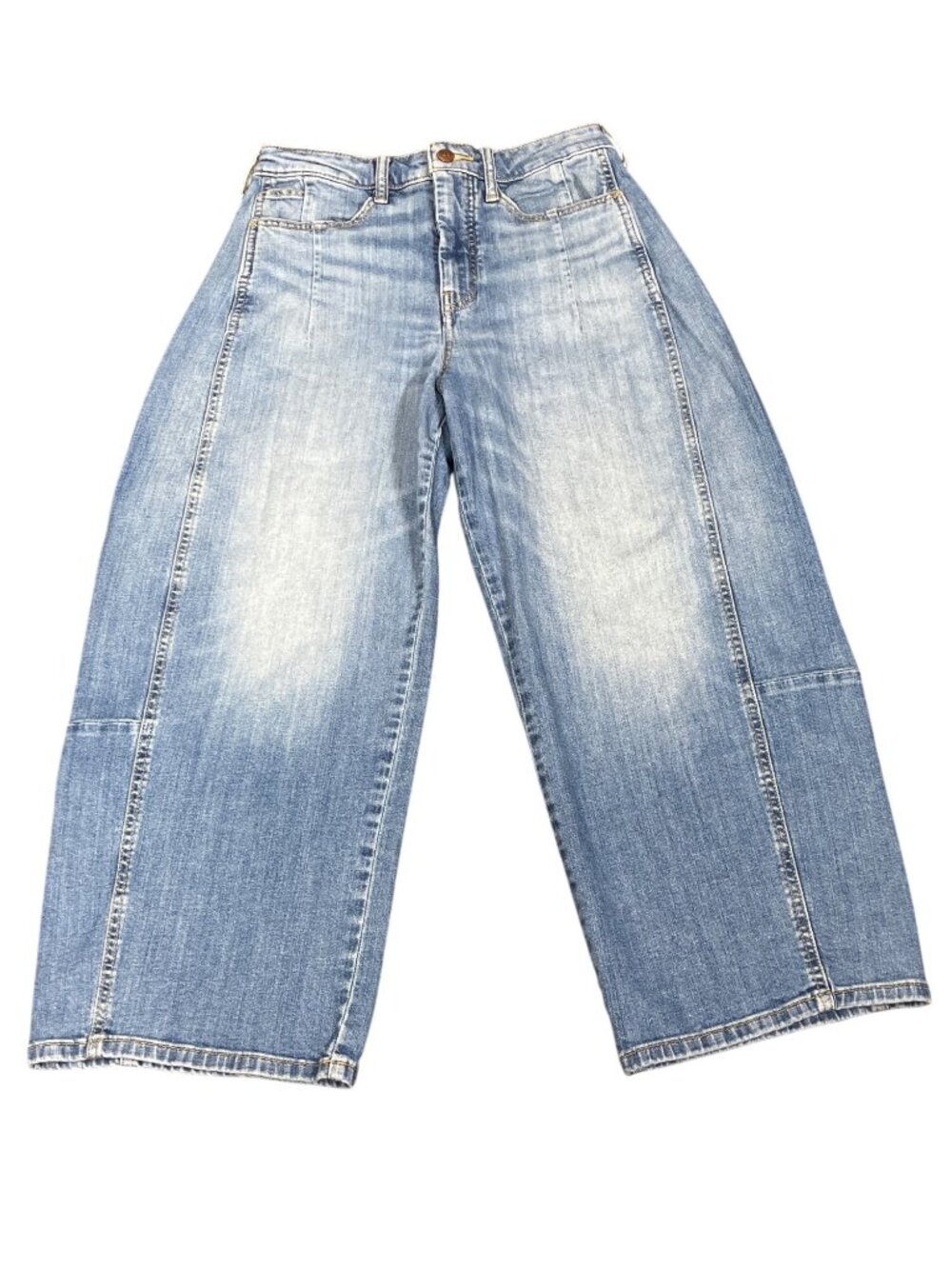 PILCRO Kenna High-Rise Heritage Barrel-Leg Jeans Blue Sz 27 EUC